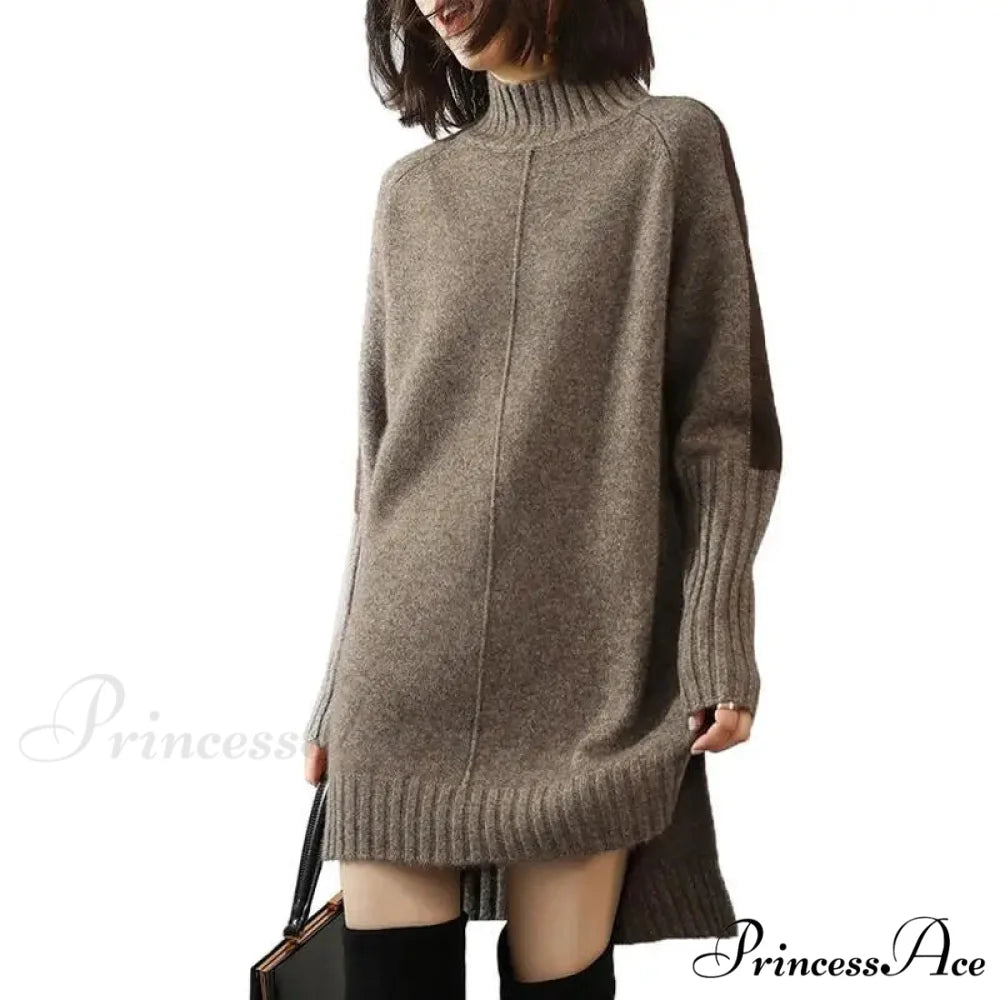 High-neck Wool Knit Cozy Jumper swraters-241228