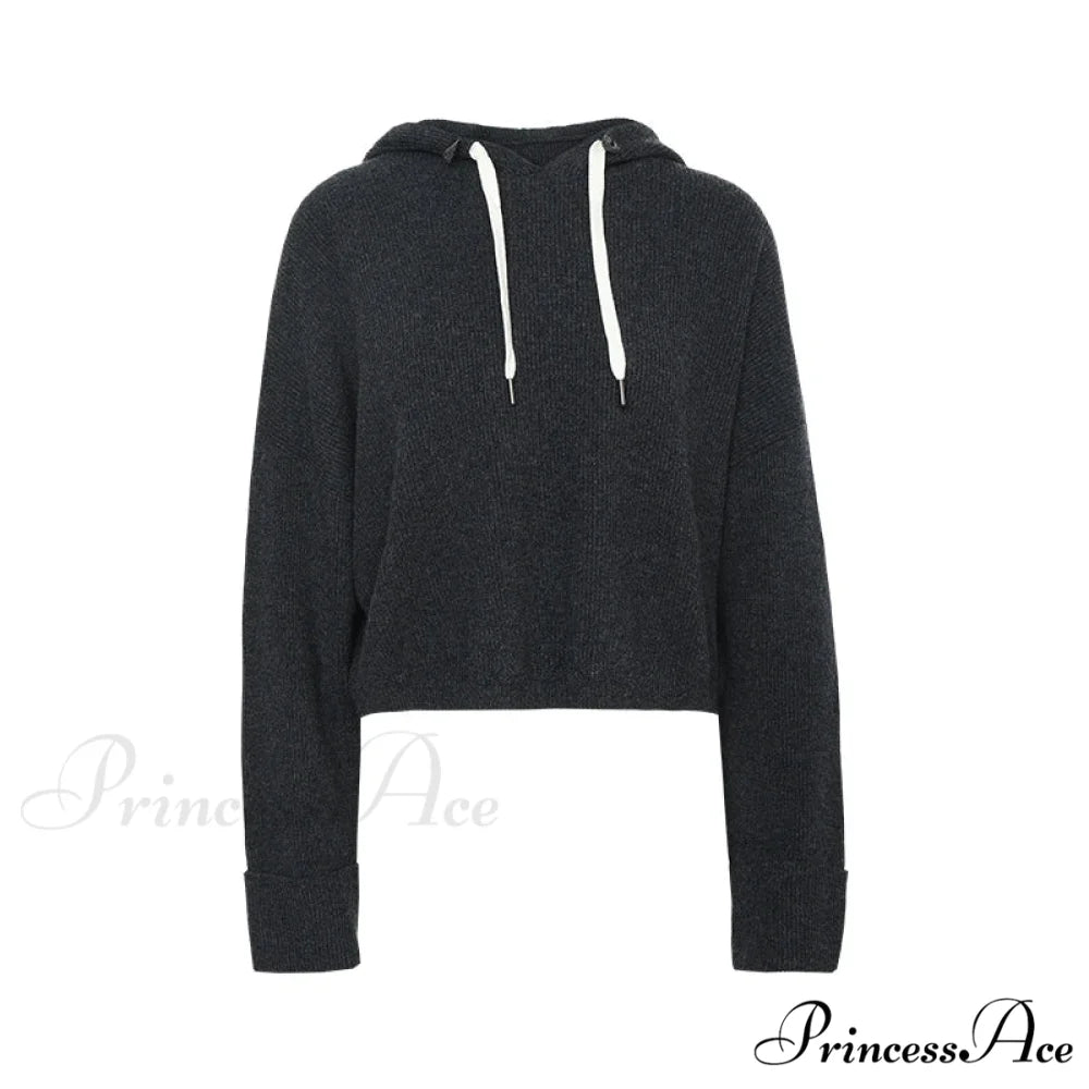 High Quality Luxury Cozy Woolen Stylish Comfortable 100% Warm Sweater Dark Grey / S