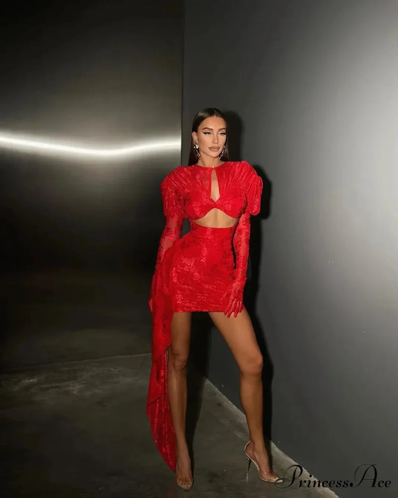 High Quality Sexy Lace Elegant Bodycon Mini Christmas Party Dress