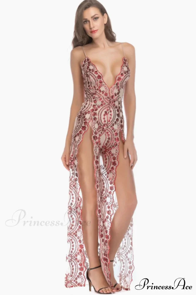 High Slit Backless Charming Boho Cocktail Gown S / 1#