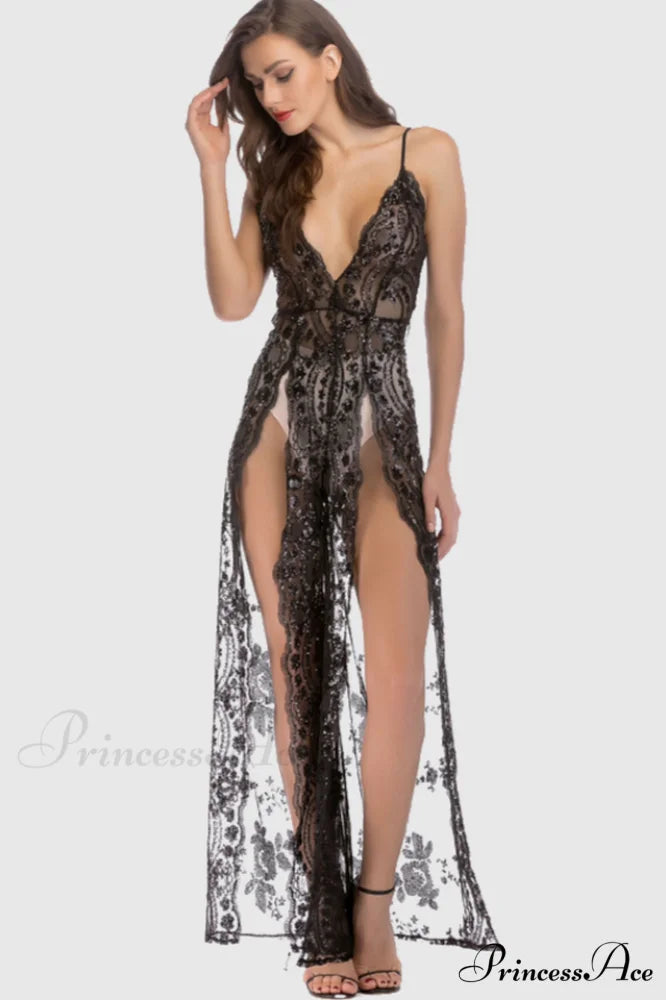 High Slit Backless Charming Boho Cocktail Gown S / 2#