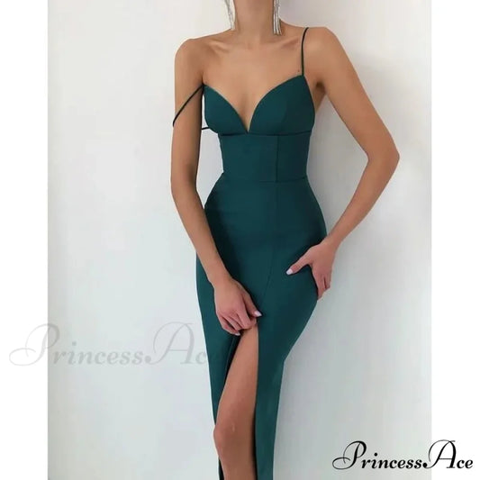 High Slit Bodycon Maxi Dress