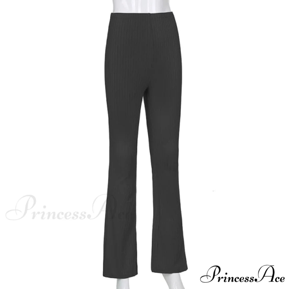 High Waist Aesthetic Female Vintage Pants black / M