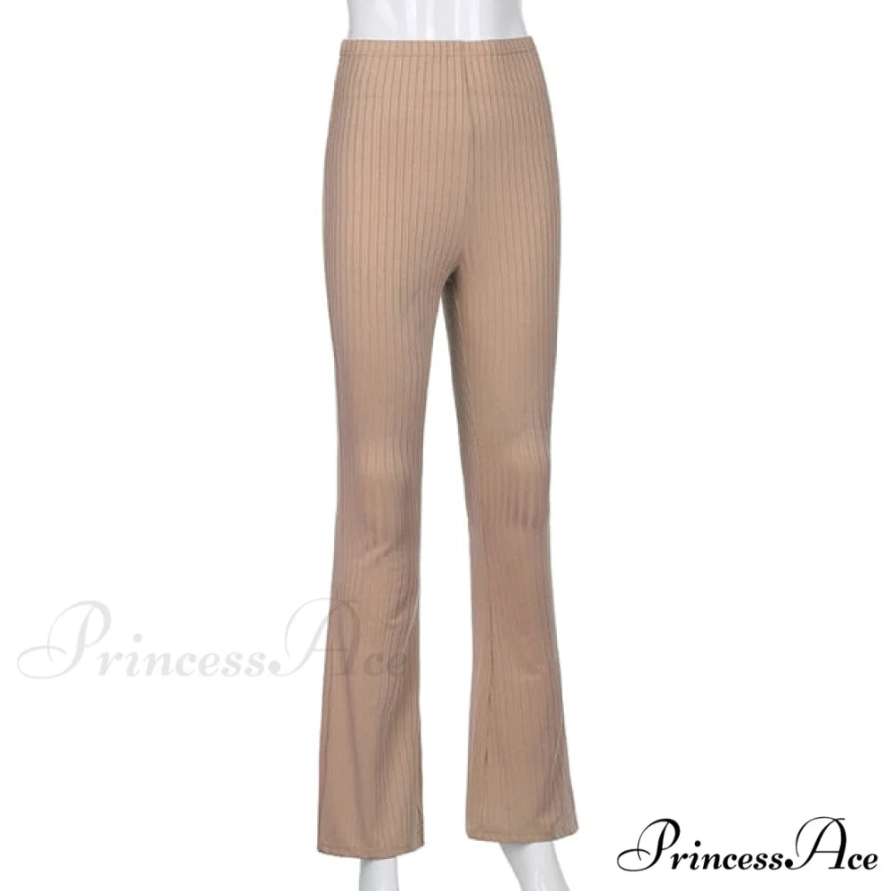 High Waist Aesthetic Female Vintage Pants brown / M