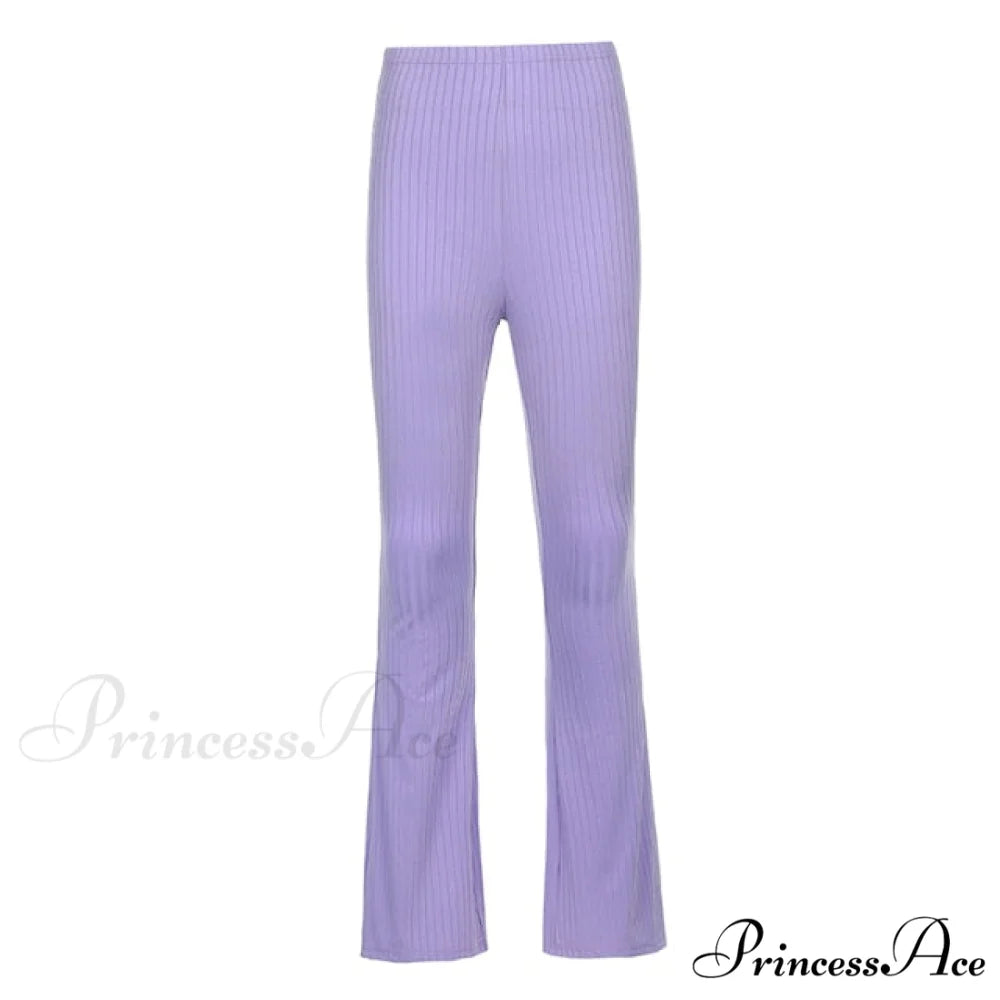 High Waist Aesthetic Female Vintage Pants purple / M