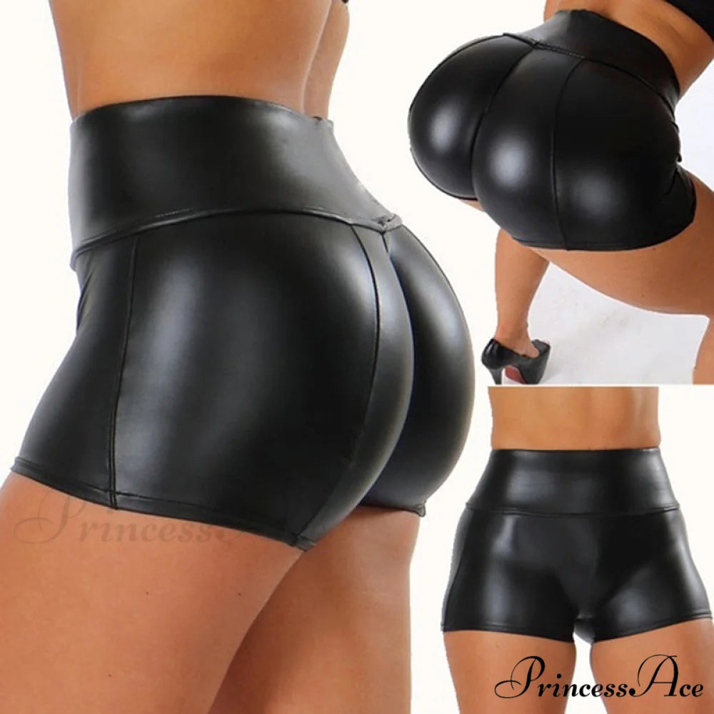 High Waist Bodycon Push Up Black Shorts