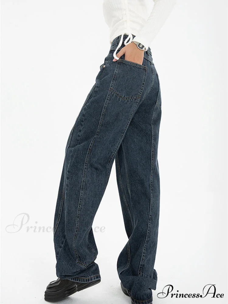High Waist Demin Dark Blue Jeans