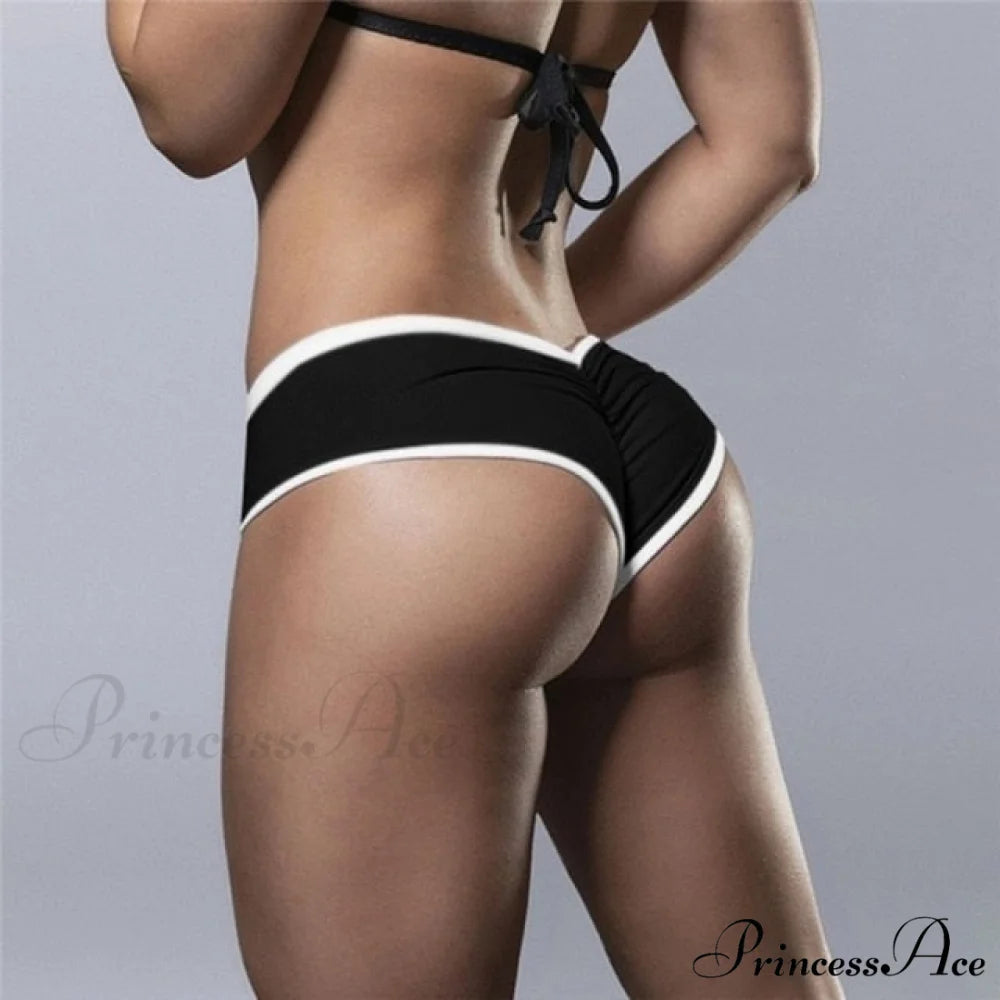 High Waist Elasticated Seamless Sport Shorts Black 1 / XXXL