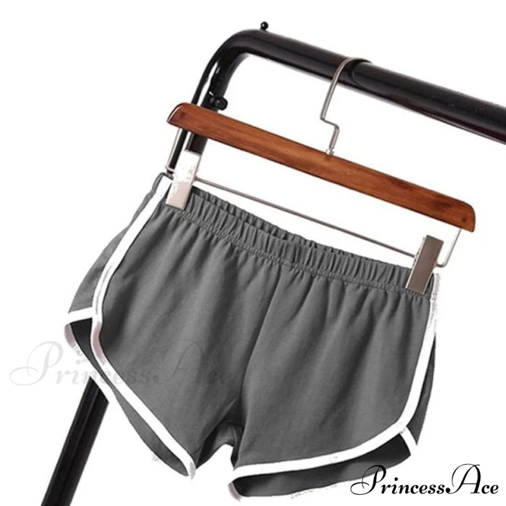 High Waist Elasticated Seamless Sport Shorts Grey 1 / XXXL