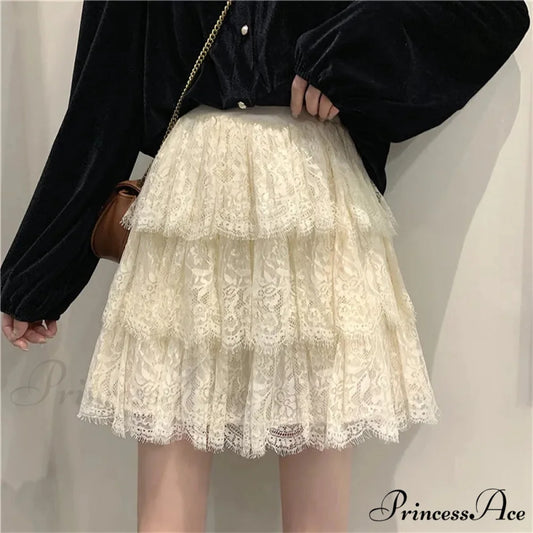 High Waist Elegant A Line Mini Skirts White / One Size