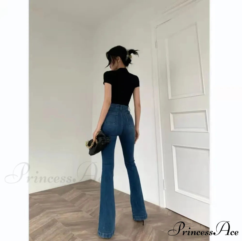 High Waist Flared Skinny Jeans