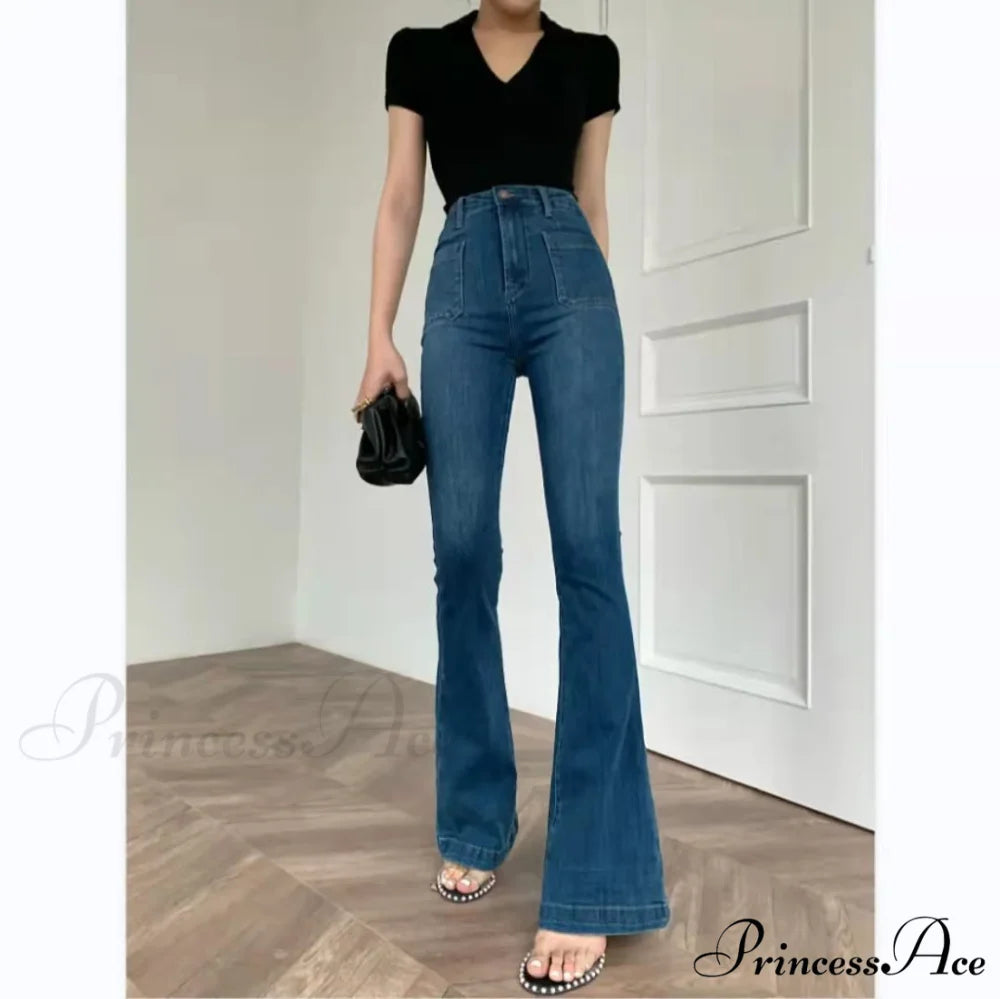 High Waist Flared Skinny Jeans