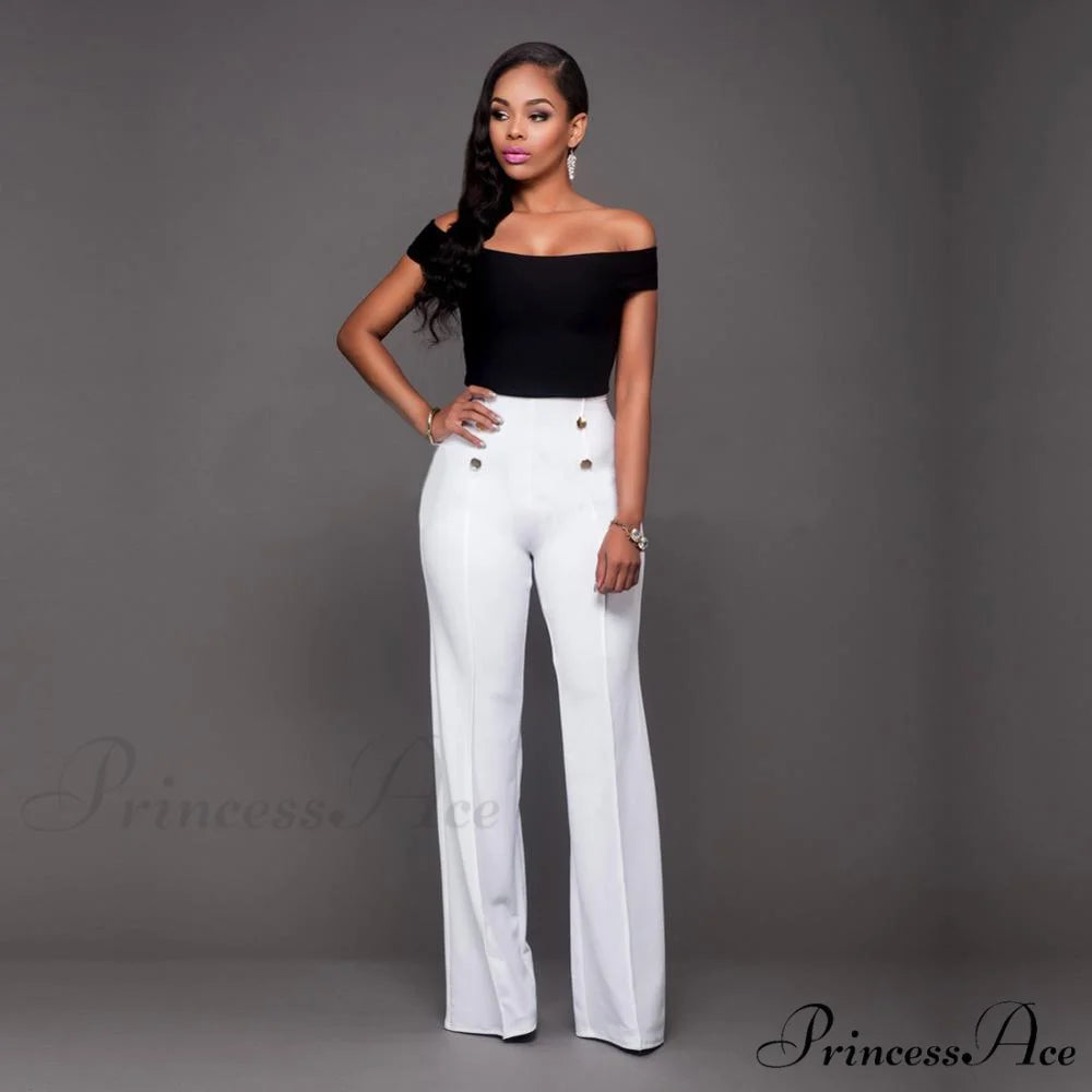 High Waist Formal Elegant Long Trousers 3 / S