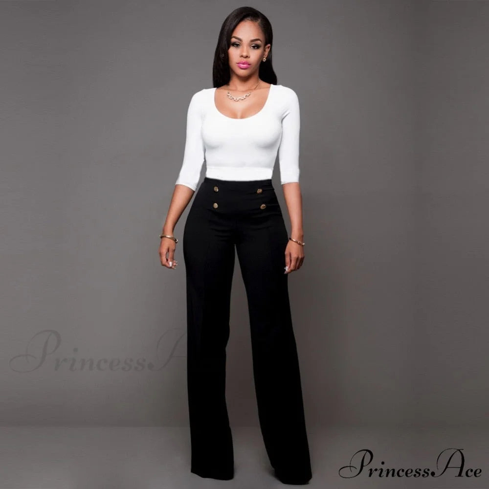 High Waist Formal Elegant Long Trousers