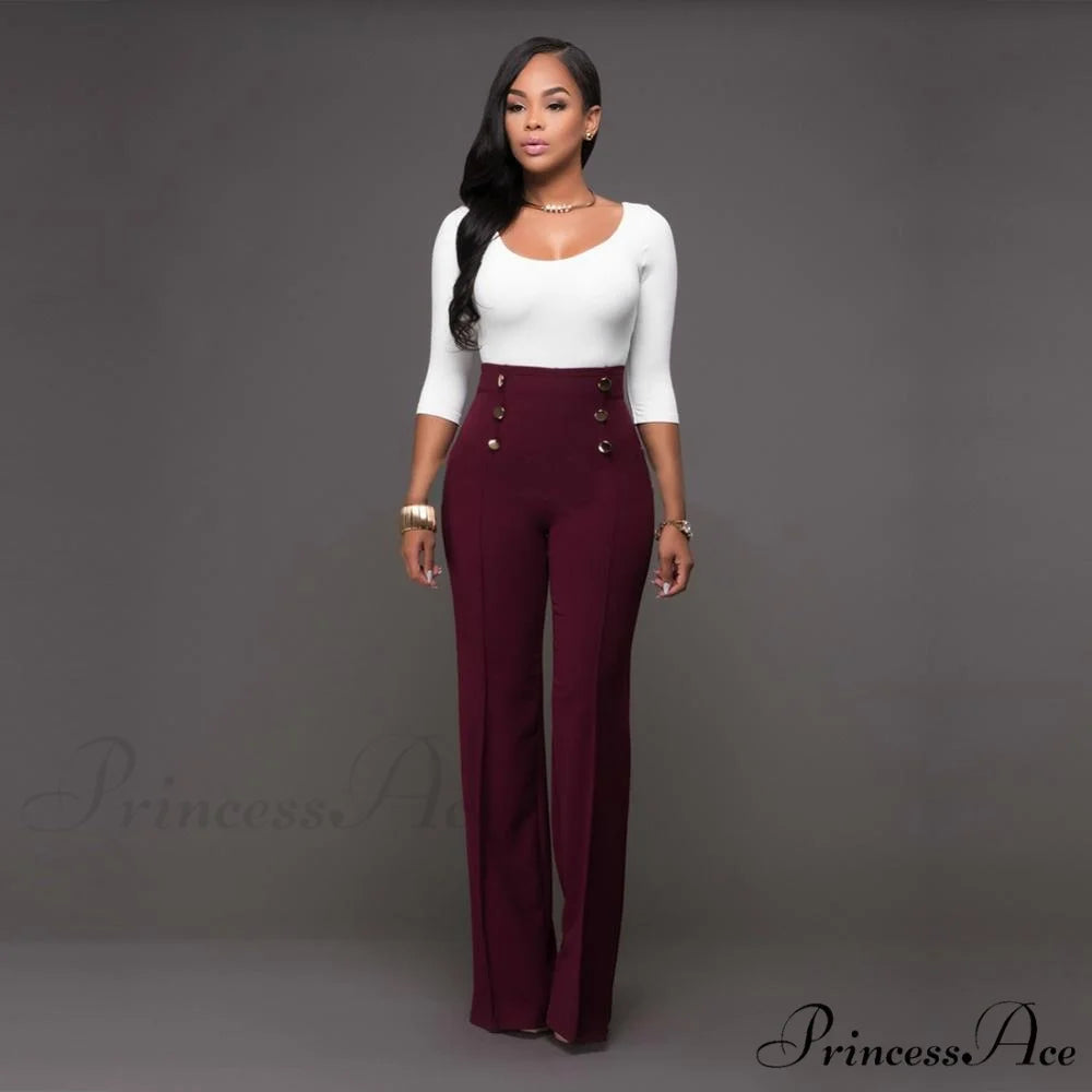 High Waist Formal Elegant Long Trousers 4 / S