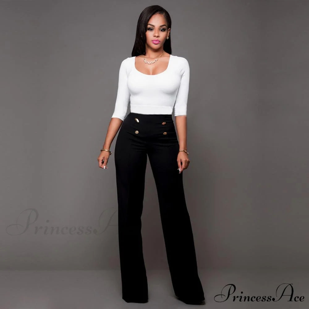 High Waist Formal Elegant Long Trousers 5 / S