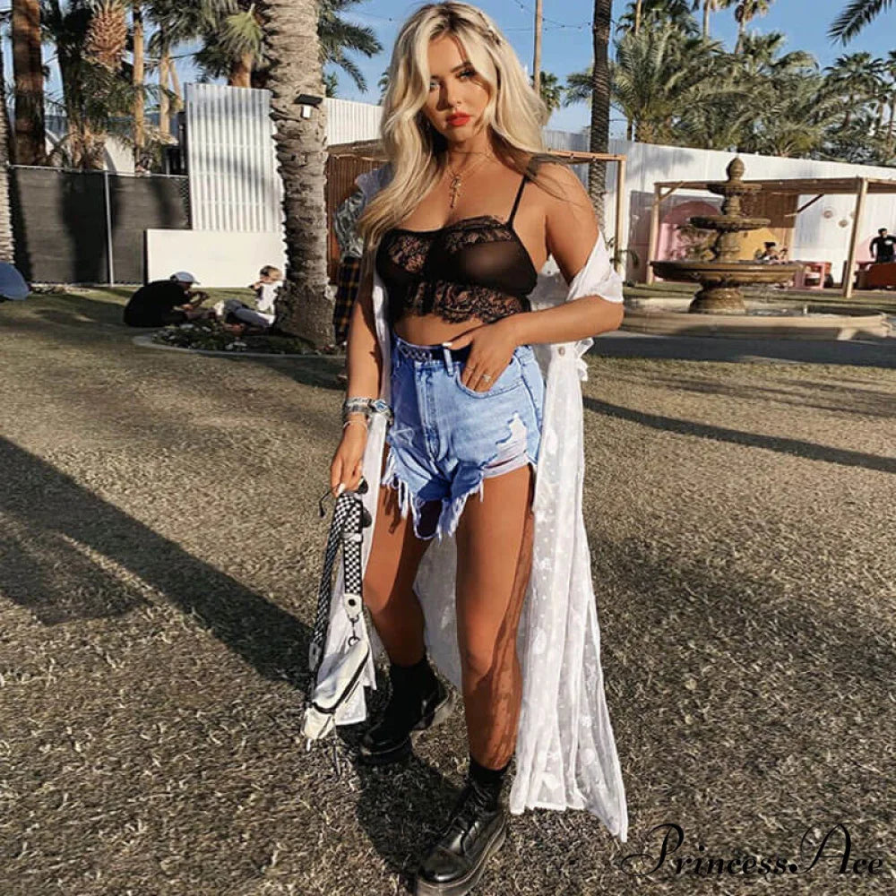 High Waist Graceful Buttons Flared Jeans L / Blue