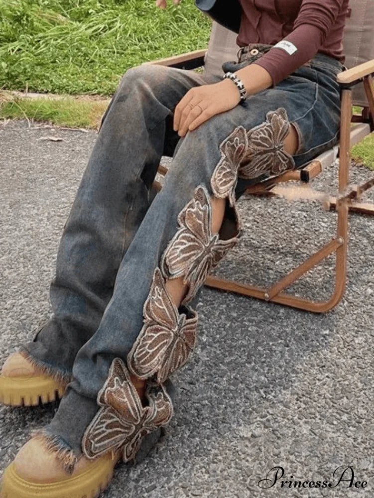 High waist Graceful Elastic Lace-up Jeans