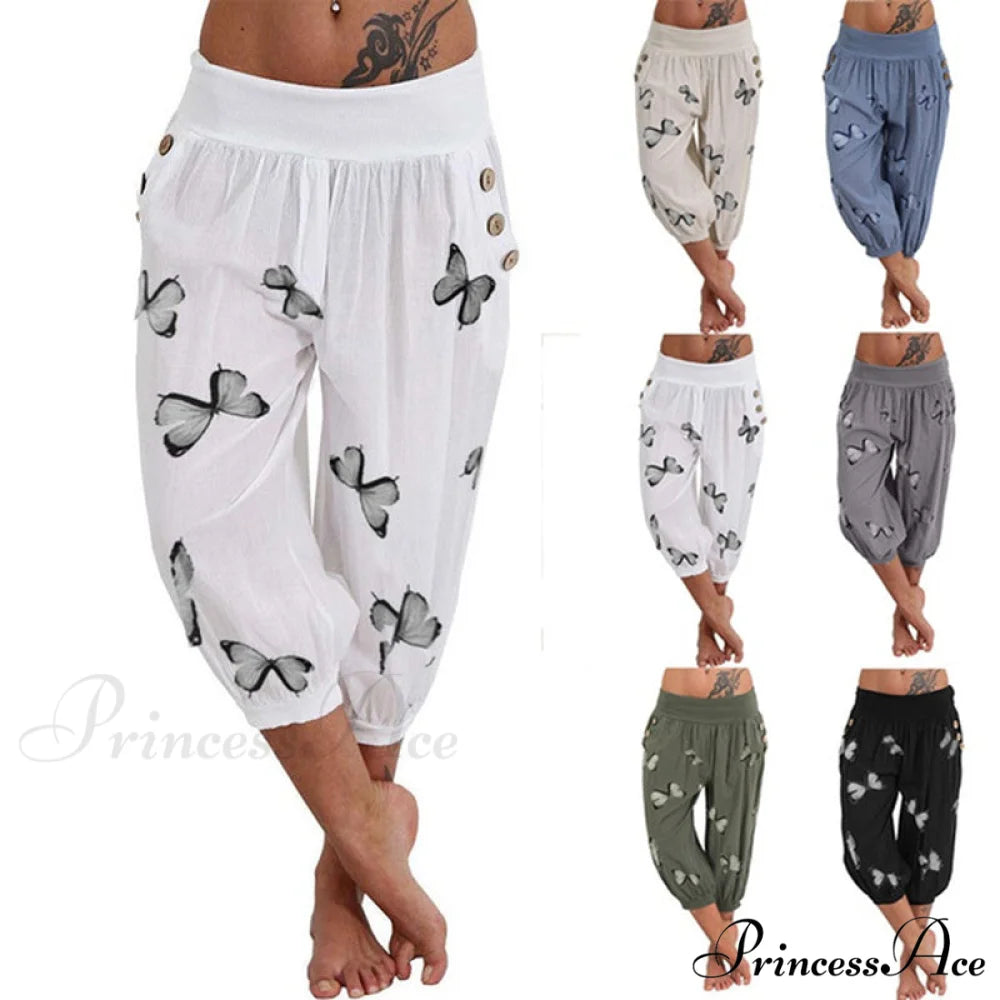 High Waist Harem Capris Pants