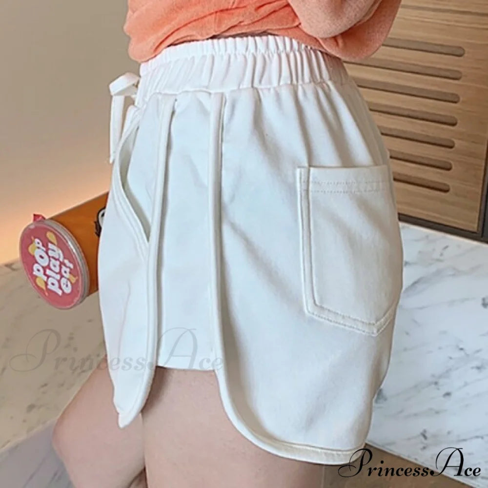 High Waist Korean Dolphin Shorts white / M