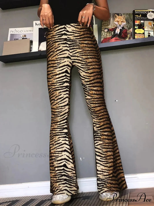 High Waist Leopard Print Leggings Sexy Bodycon Autumn Winter Pants TIGER / S