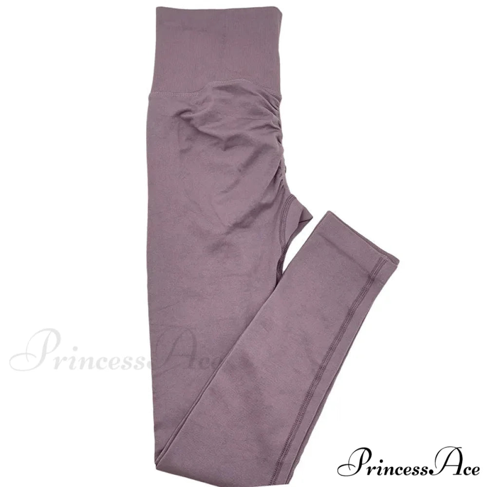 High Waist Seamless Booty Women Scrunch Workout Fitness Gym Elastic Sportwear Leggings Light Purple / S