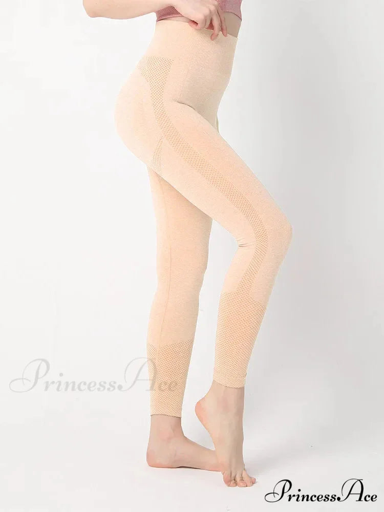 High Waist Seamless Push Up Butt Lifting Workout Legging Light Pink / S