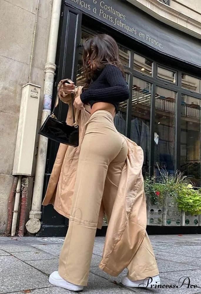 High Waist Solid Trendy Flare Leg Pants