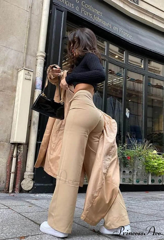 High Waist Solid Trendy Flare Leg Pants
