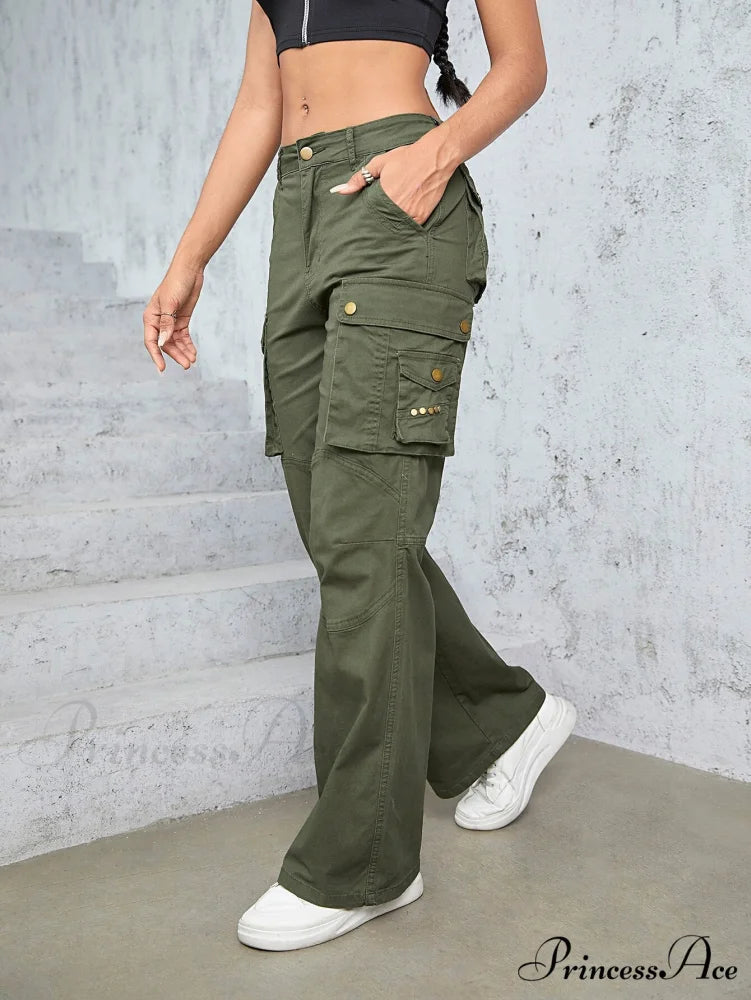 High Waist Straight Trousers