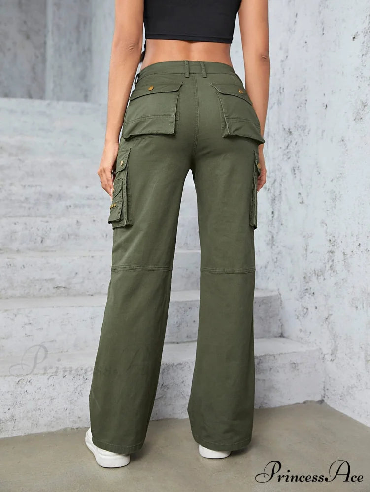 High Waist Straight Trousers