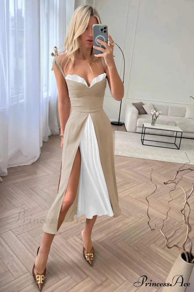 High Waist Stylish Satin Wrap Dress