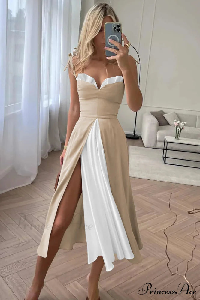 High Waist Stylish Satin Wrap Dress
