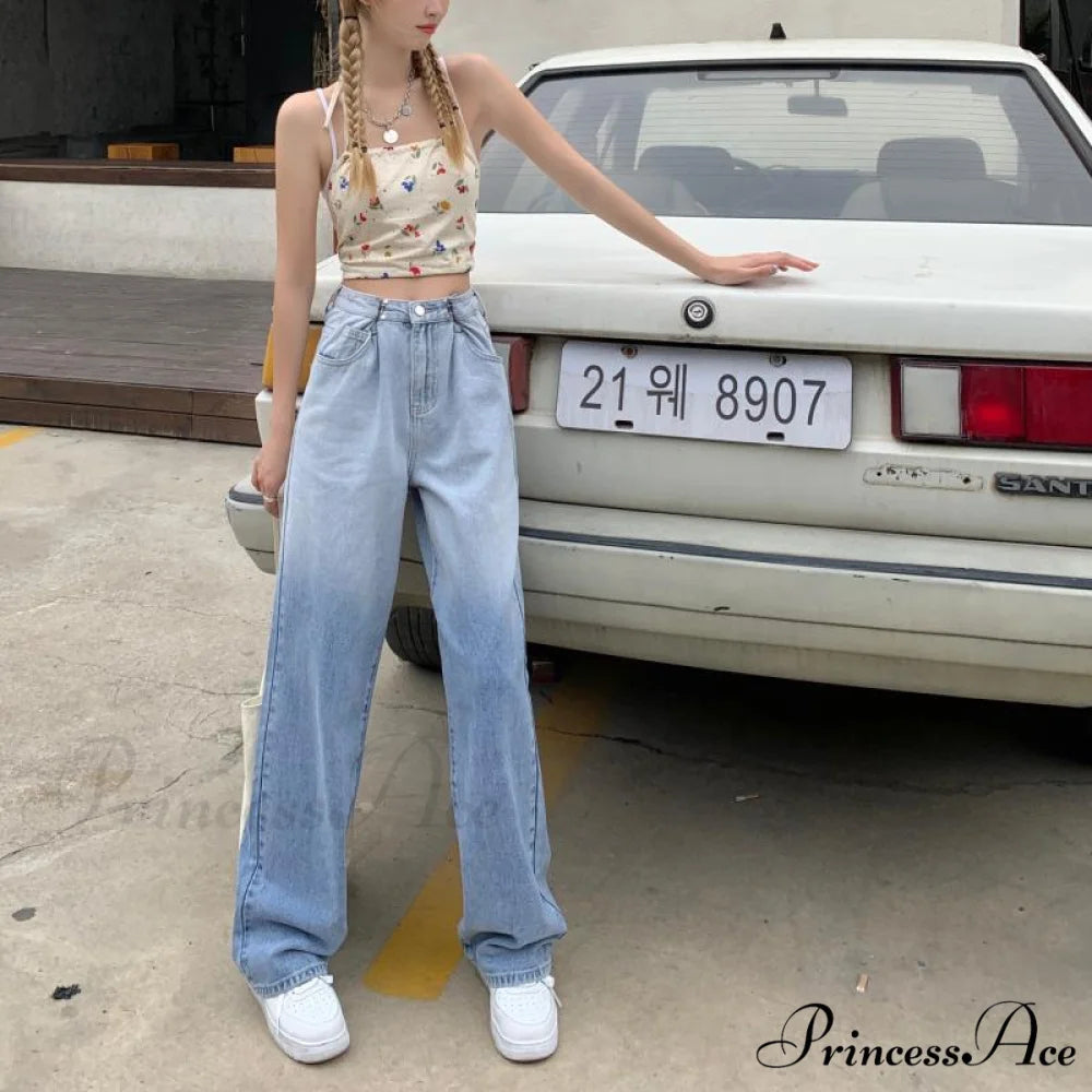 High Waisted Casual Streetwear Gradient Jeans