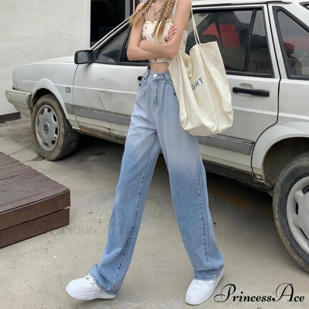High Waisted Casual Streetwear Gradient Jeans