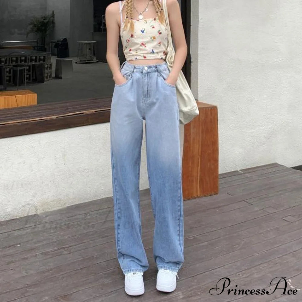 High Waisted Casual Streetwear Gradient Jeans