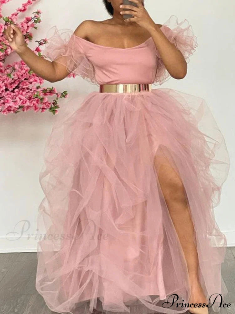 High Waisted Graceful Skinny Ripped Jeans Pink / One Size