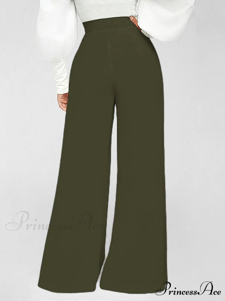 High Waisted Graceful Stacked Stretch Pants