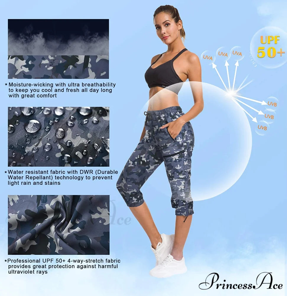 Hiking Capris Pants Outdoor Quick Dry Cargo Cropped Pants