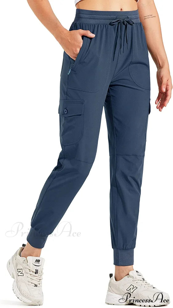Hiking Cargo Joggers Pants Lightweight Quick Dry Capris Golf Pants 01-pants-navy Blue / Large