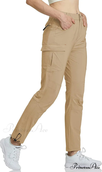Hiking Cargo Pants Quick Dry Outdoor Camping Capris Long-khaki / Large