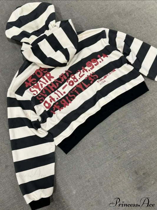 Hip-Hop Double-Layered Hood Graphic Print  Hoodie