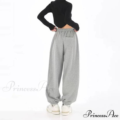Hip Hop Message Drawstring Running Trousers pants-241228