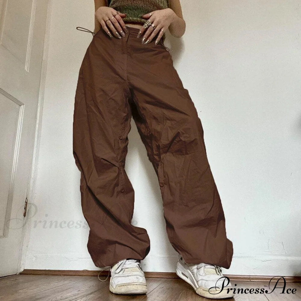 Hiphop Pockets Sweatpants Vintage Spice Girls Brown / S