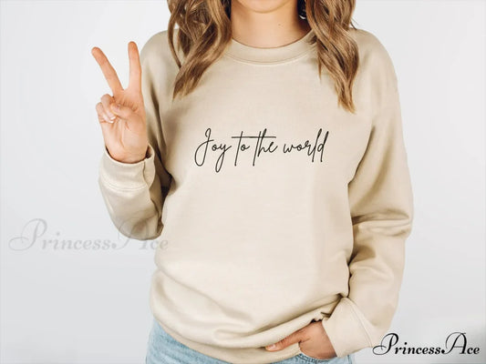 Hipster Joy to World Christmas Hoodie creamy-white / S Christmas Hoodies-L
