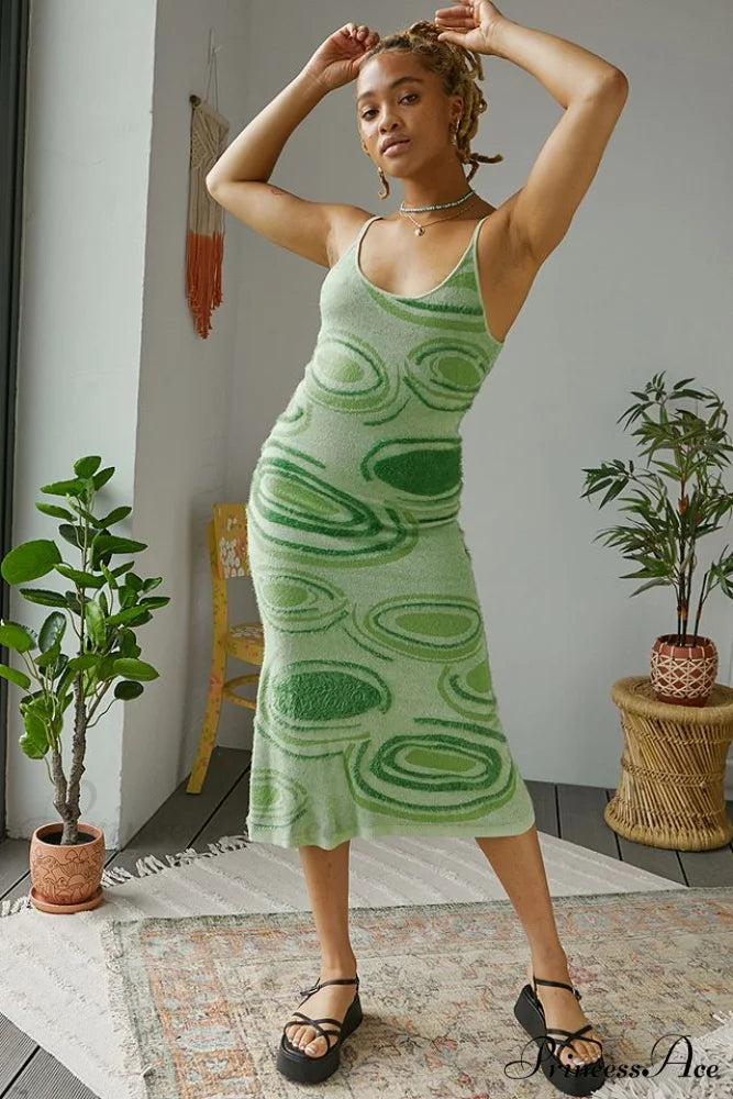 Hockney Elegant Midi Dress S / Palm Green