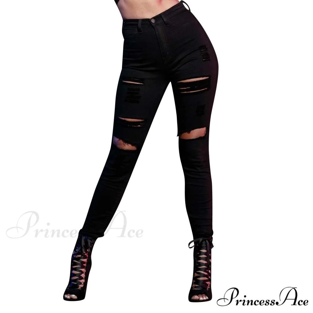 Holes Leggings Pants De Mujer Vaqueros
