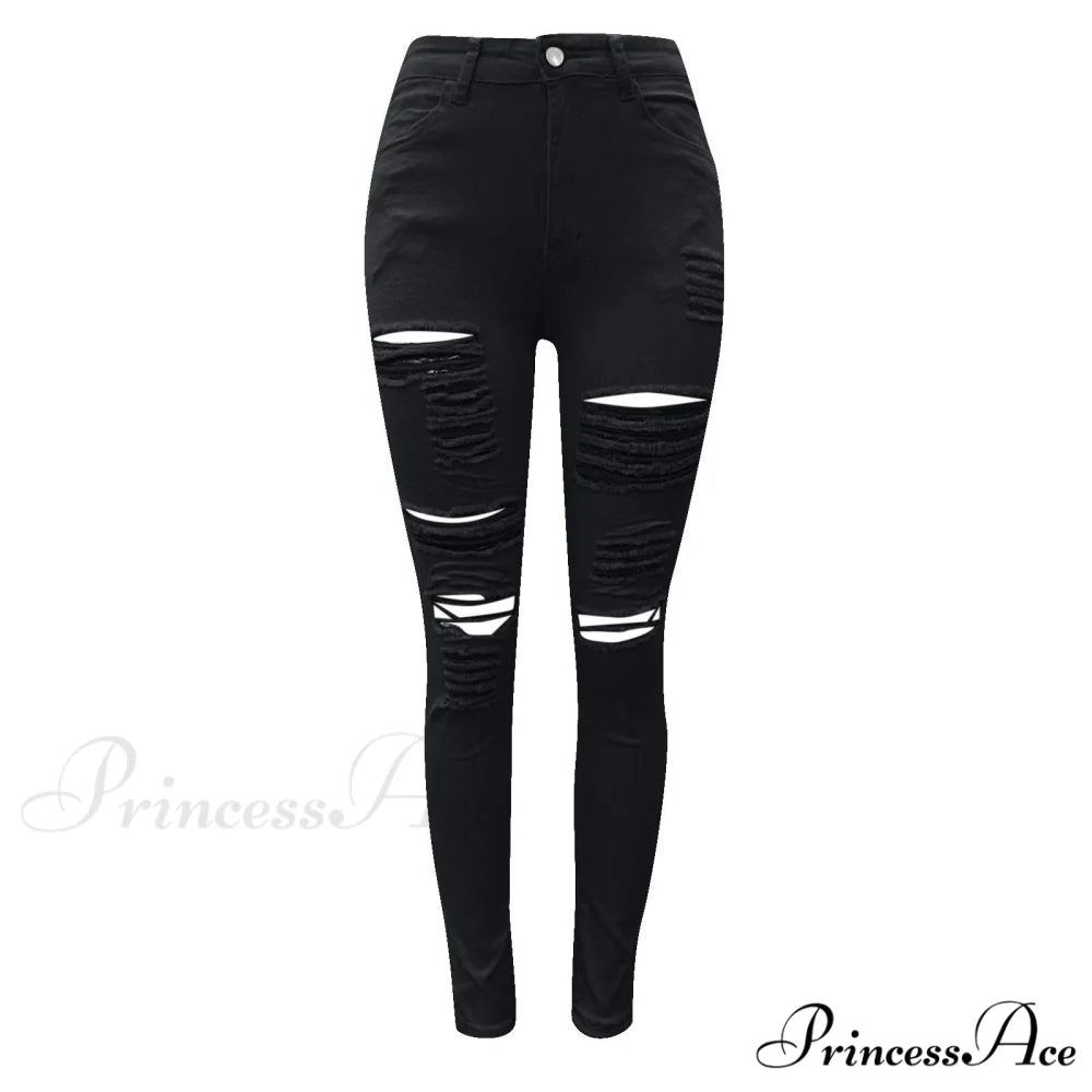 Holes Leggings Pants De Mujer Vaqueros