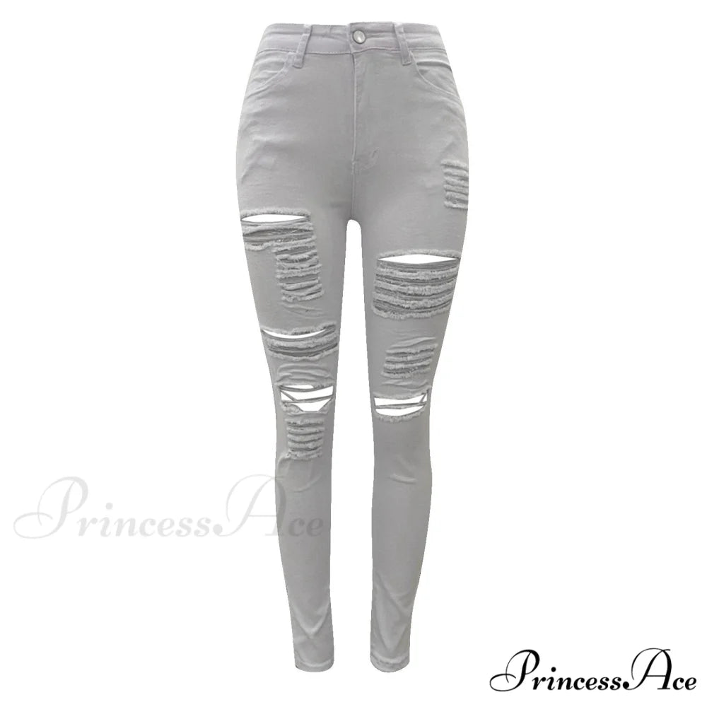 Holes Leggings Pants De Mujer Vaqueros