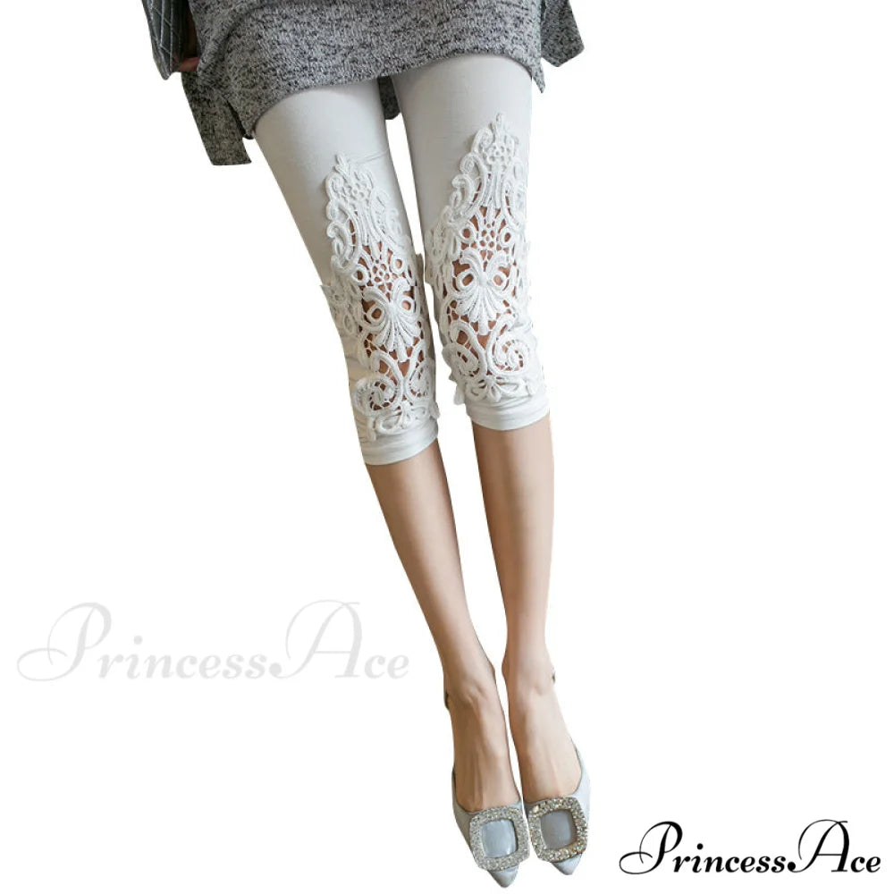 Hollow Lace Stretch Leggings